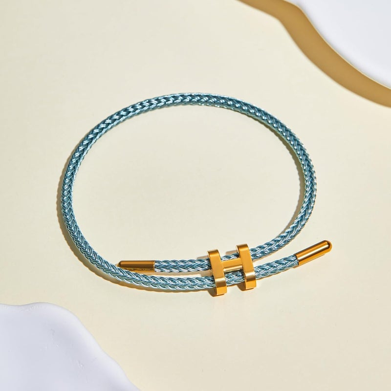 AIMADE Store Bracelets for Women Adjustable Charm Bracelet, 18k Gold-plated Buckle Design Titanium Steel Wire Rope Women's Gift Jewelry - Image 3